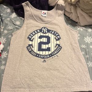 Majestic Gray New York Yankees Tank Top